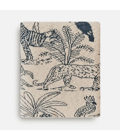 Плед Savanna, белый с синим