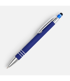 Ручка шариковая Sansen Soft Touch со стилусом, синяя