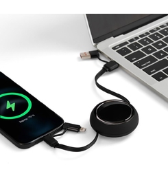 Складной кабель с переходниками pocketCoil, черный