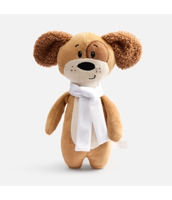 Мягкая игрушка Beastie Toys, собачка с белым шарфом