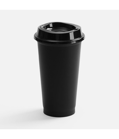 Стакан с крышкой Color Cap, ver.2, черный