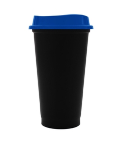 Стакан с крышкой Color Cap Black, черный с синим