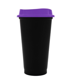 Стакан с крышкой Color Cap Black, черный с фиолетовым