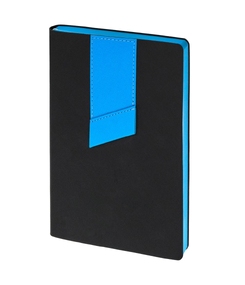 Ежедневник Bookmark, недатированный, черный с голубым