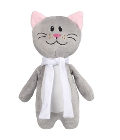 Мягкая игрушка Beastie Toys, котик с белым шарфом