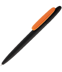 Ручка шариковая Prodir DS5 TRR-P Soft Touch, черная с оранжевым