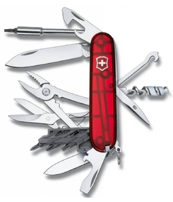 Офицерский нож CyberTool L, прозрачный красный