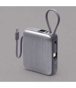 Внешний АКБ NRG Turbo Cable 10000 mAh, 22,5Вт, графит, Deppa