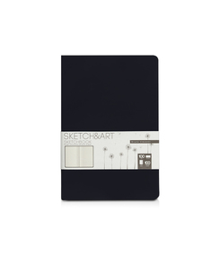Скетчбук "Sketch & Art" в твердом переплете 143х216 мм, 100 л. черной бумаги 100 г/м2, черный