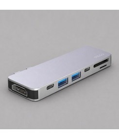 USB-C адаптер для MacBook 7-в-1, серебро, Deppa