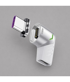Адаптер USB-С - USB-C, магнитный, белый, Deppa