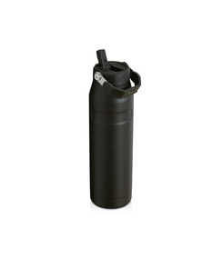 Бутылка для воды объемом 1,06 литра с откидной трубочкой Stanley IceFlow™ 2.0 - сплошной черный