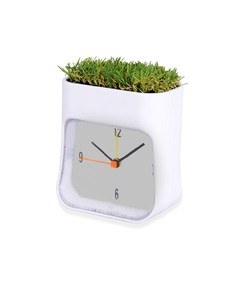 Часы настольные "Grass", белый/зеленый