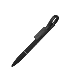 Ручка шариковая с кабелем USB, черный