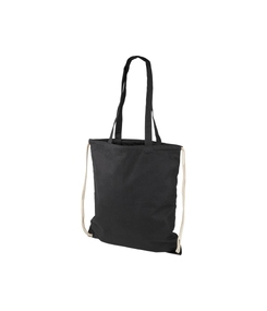 Рюкзак со шнурком Eliza из хлопчатобумажной ткани плотностью 240 г/м2, черный