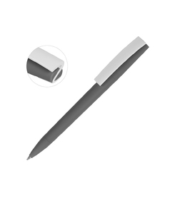 Ручка пластиковая soft-touch шариковая «Zorro», серый/белый