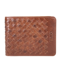 Бумажник Mano "Don Luca", натуральная кожа в коньячном цвете, 12,5 х 9,7 см