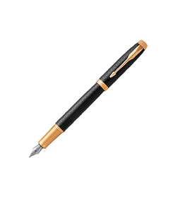 Перьевая ручка Parker IM Premium Black GT, перо: F, цвет чернил: blue, в подарочной упаковке.