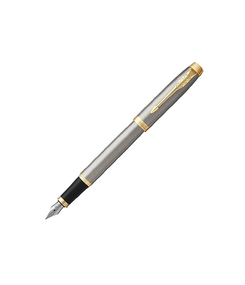Перьевая ручка Parker IM Metal Brushed Metal GT, перо: F, цвет чернил: blue