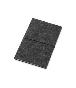 Блокнот из RPET-фетра А5 "Felt", гибкая обложка, 80 листов 70 гр/м2 белой бумаги, темно-серый