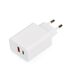 Сетевое зарядное устройство c выходами USB-A и USB-C «Recharger Pro», быстрая зарядка QC/PD, 30 Вт, белый