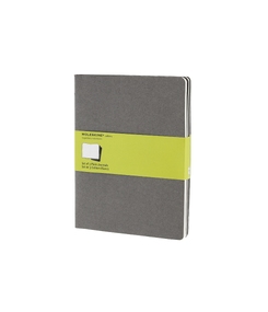 Записная книжка Moleskine Cahier (нелинованный, 3 шт.), ХLarge (19х25см), серый