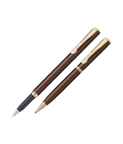 Набор Pierre Cardin PEN&PEN: ручка шариковая + роллер. Цвет - коричневый. Упаковка Е.