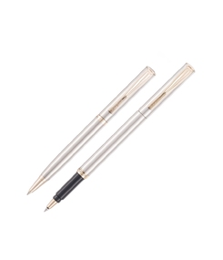 Набор Pierre Cardin PEN&PEN: ручка шариковая + роллер. Цвет - серебристый. Упаковка Е.