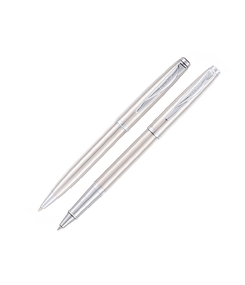 Набор Pierre Cardin PEN&PEN: ручка шариковая + роллер. Цвет - серебристый. Упаковка Е.