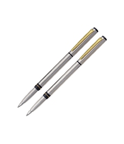 Набор Pierre Cardin PEN&PEN: ручка шариковая + роллер. Цвет - серебристый. Упаковка Е.