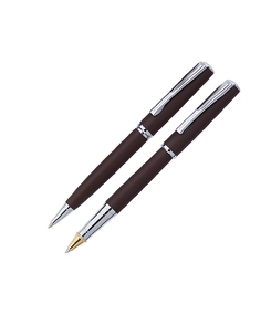 Набор Pierre Cardin PEN&PEN: ручка шариковая + роллер. Цвет - коричневый матовый. Упаковка Е.