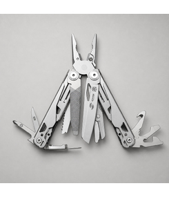 Мультитул Stinger, 107 х 40 мм, 20 функций, нержавеющая сталь, серебристый, в комплекте нейлоновый чехол, в картонной коробке