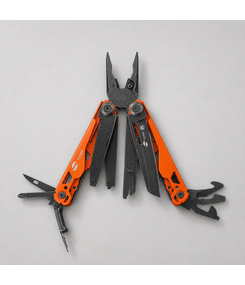 Мультитул Stinger, 107 х 19 мм, 19 функций, сталь, оранжевый корпус, стоунвош, в картонной коробке, в комплекте нейлоновый чехол