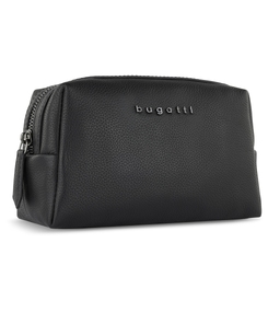 Косметичка BUGATTI БЕЛЛА | BELLA, чёрная, воловья кожа/полиэстер, 19х8,5х11 см