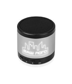 Портативная колонка «Ring neon» с белой подсветкой корпуса, серебристый
