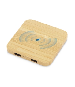 USB-хаб с беспроводной зарядкой из бамбука Plato