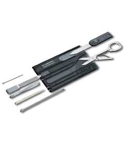 Швейцарская карточка VICTORINOX SwissCard Classic, 10 функций, полупрозрачная чёрная