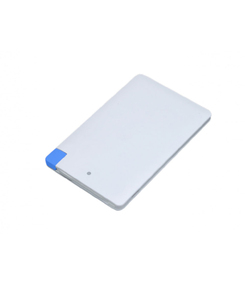 Универсальное зарядное устройство Credit _card1_power_bank под нанесение логотипа в виде кредитной карты, толщина всего 7,5 . 2500MAH. Синий