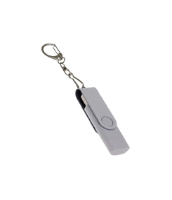 USB-флешка на 16 Гб 2 в 1 поворотный механизм, c дополнительным разъемом Type-C с одноцветным металлическим клипом, белый