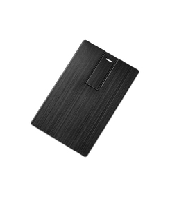 Флеш-карта USB 2.0 16 Gb в виде металлической карты "Card Metal", черный
