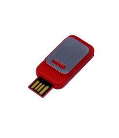 USB-флешка промо на 32 Гб прямоугольной формы, выдвижной механизм, красный