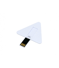 USB-флешка на 16 Гб в виде пластиковой карточки треугольной формы, белый
