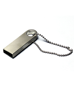 USB 2.0-флешка на 512 Мбайт с мини чипом и круглым отверстием, серебристый