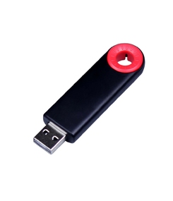 USB-флешка промо на 64 Гб прямоугольной формы, выдвижной механизм, красный