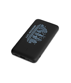 Внешний беспроводной аккумулятор с подсветкой лого "Reserve X". 8000 mAh, черный