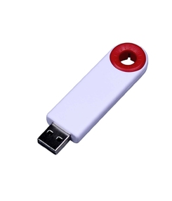 USB-флешка промо на 32 Гб прямоугольной формы, выдвижной механизм, красный