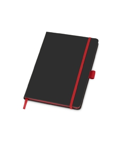 Блокнот "ColorNote Black", твердая обложка A5, 80 листов, черный с красным