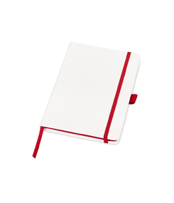 Блокнот "ColorNote White", твердая обложка A5, 80 листов, белый с красным