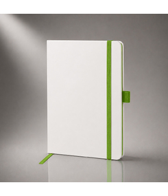 Блокнот "ColorNote White", твердая обложка A5, 80 листов, белый и зеленое яблоко