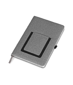 Блокнот "Pocket" 140*205 мм с карманом для телефона, серый